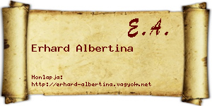 Erhard Albertina névjegykártya